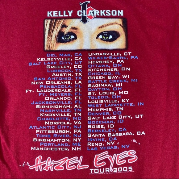 Kelly Clarkson Behind These Hazel Eyes 2005 Tour T-shirt - Picture 4 of 6
